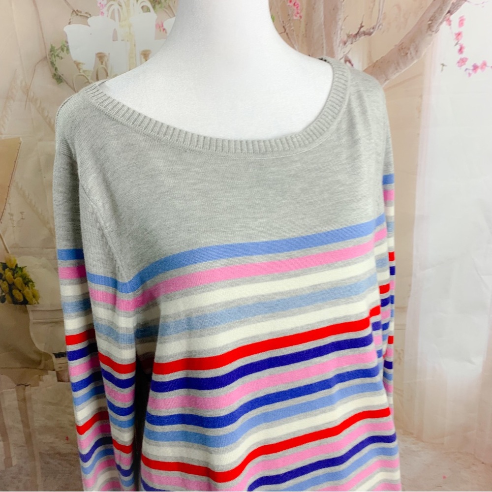NEW Talbots Striped Side Button down Sweater - Picture 6 of 11